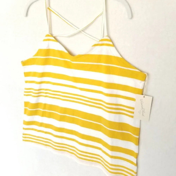 NEW Universal Thread & Co Tank Top Women's Large Squash Stripe Cami Cross Back - Picture 6 of 9